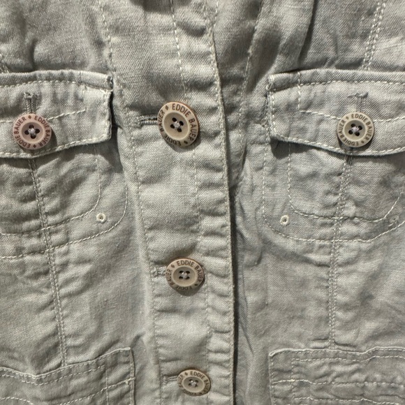 Women’s Eddie Bauer Lightweight Gray 100% linen Jacket - Picture 3 of 10